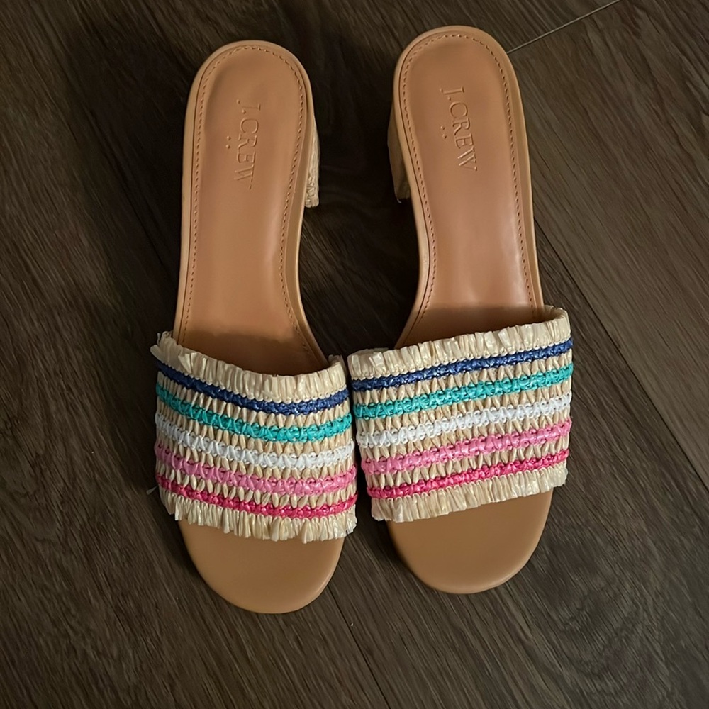 J.Crew Straw Sandals in Size 9